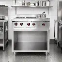 Cocina A Gas 4 Hornillas Con Freidora y Base Acero Inoxidable 86x92x87Cm Iboia_resultado.webp