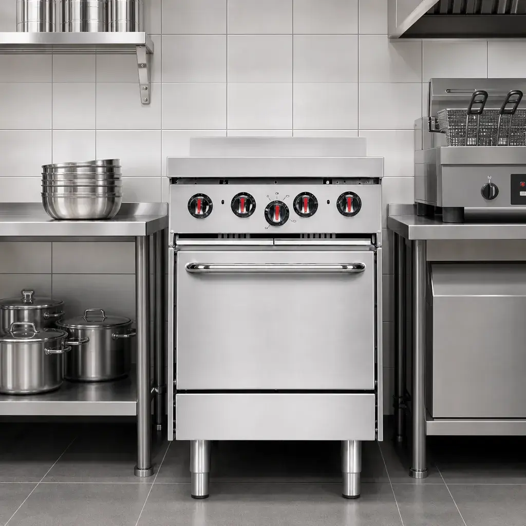 Cocina A Gas 4 Hornillas Con Horno Acero Inoxidable 85X61X87Cm Iboia_resultado.webp