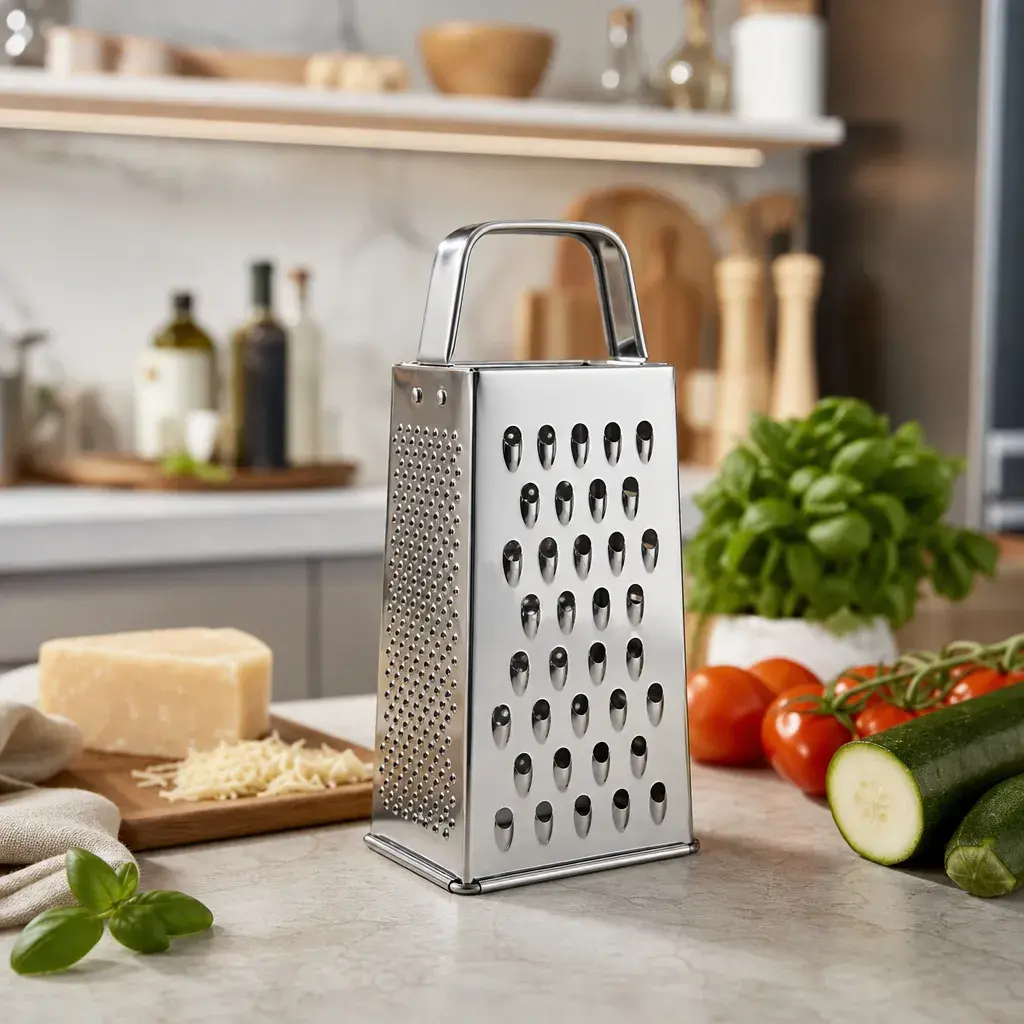Rallador Multiusos Con 4 Caras De Acero Inoxidable 20,5x7,5x5Cm Kitchen Mate_resultado.webp