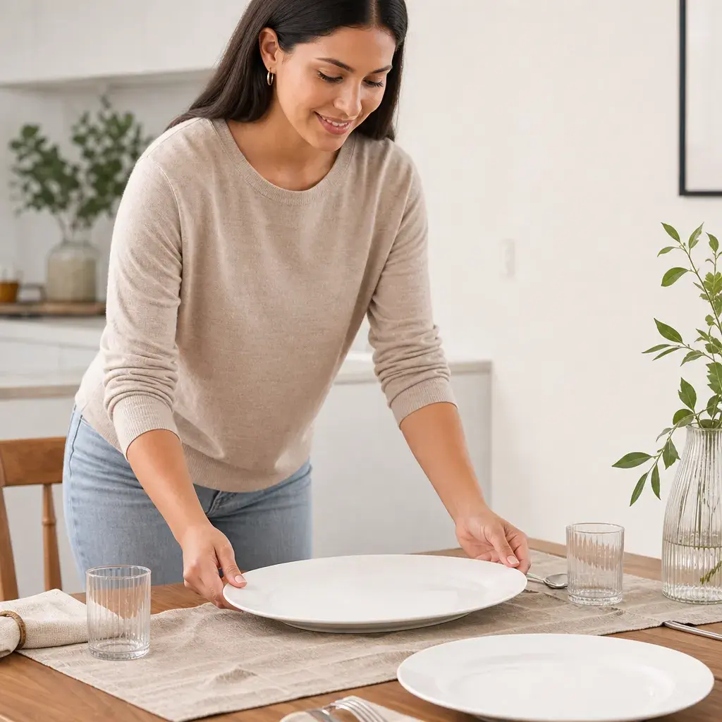 Plato Llano Ovalado - Uso beneficio mujer latina.webp