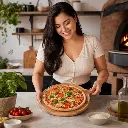 Plato pizza mango madera 36 cm - Uso beneficio mujer latina sin etiqueta.webp