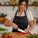 Cuchillo acero mango madera 1 - Uso beneficio mujer latina sin marca.webp