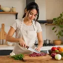 Cuchillo chef mango madera 26 cm - Uso beneficio mujer latina sin marca.webp