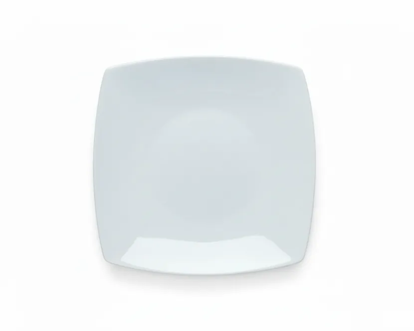 Plato Cuadrado De Porcelana 20 Cm Corona 