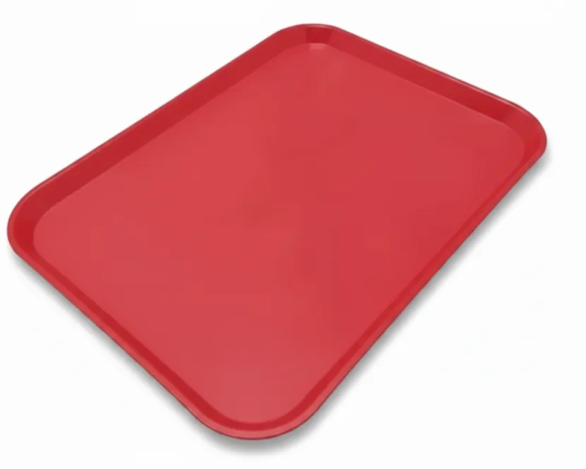BANDEJA PLASTICA DE FIBRA ROJA RECTANGULAR 44X34 CM ALFA HOGAR