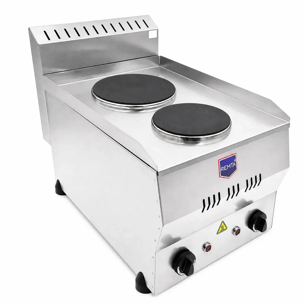 Cocina Eléctrica De 2 Hornillas Acero Inoxidable 220V 32x55x42Cm Remta