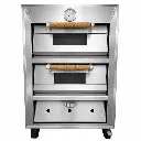 Horno Panadero A Gas Con Reloj De Acero Inoxidable 2 Cámaras 100x66x80Cm Malper