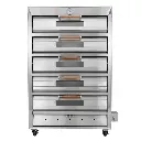 Horno Panadero A Gas Con Reloj De 5 Cámaras 10 Bandejas En Acero Inoxidable 172x120x82Cm Malper
