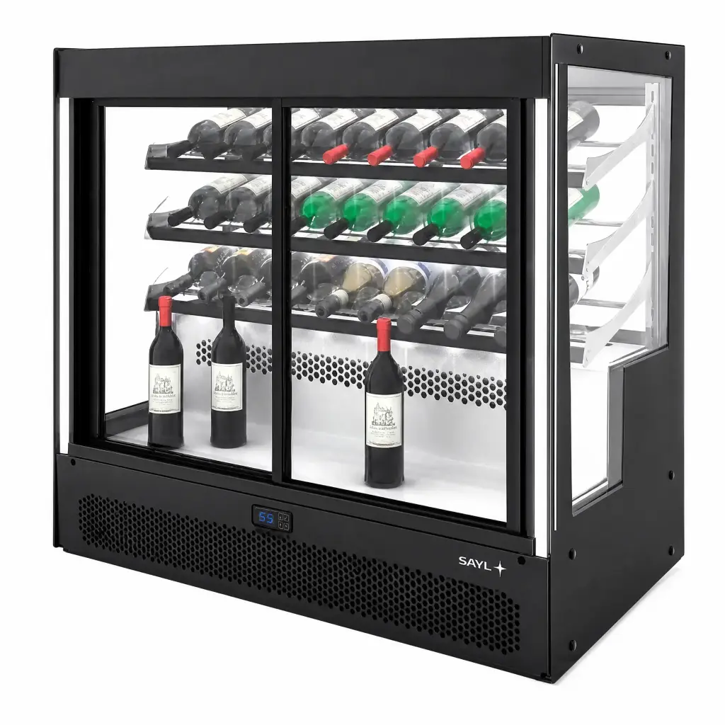 Exhibidor De Vino Sobremesa Acero Inoxidable 101,5x62x95Cm 230V Sayl