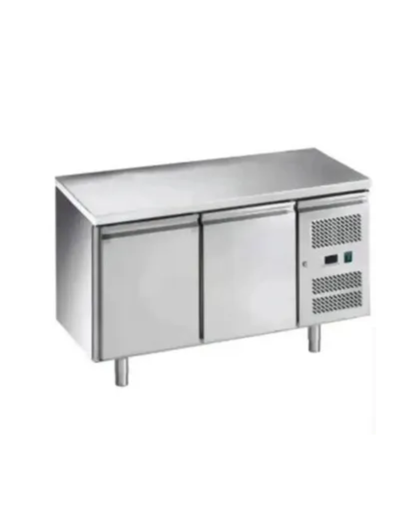 MESA DE TRABAJO CON 2 PUERTAS DE CONGELACION ACERO INOXIDABLE 136x70x85CM SENZANI
