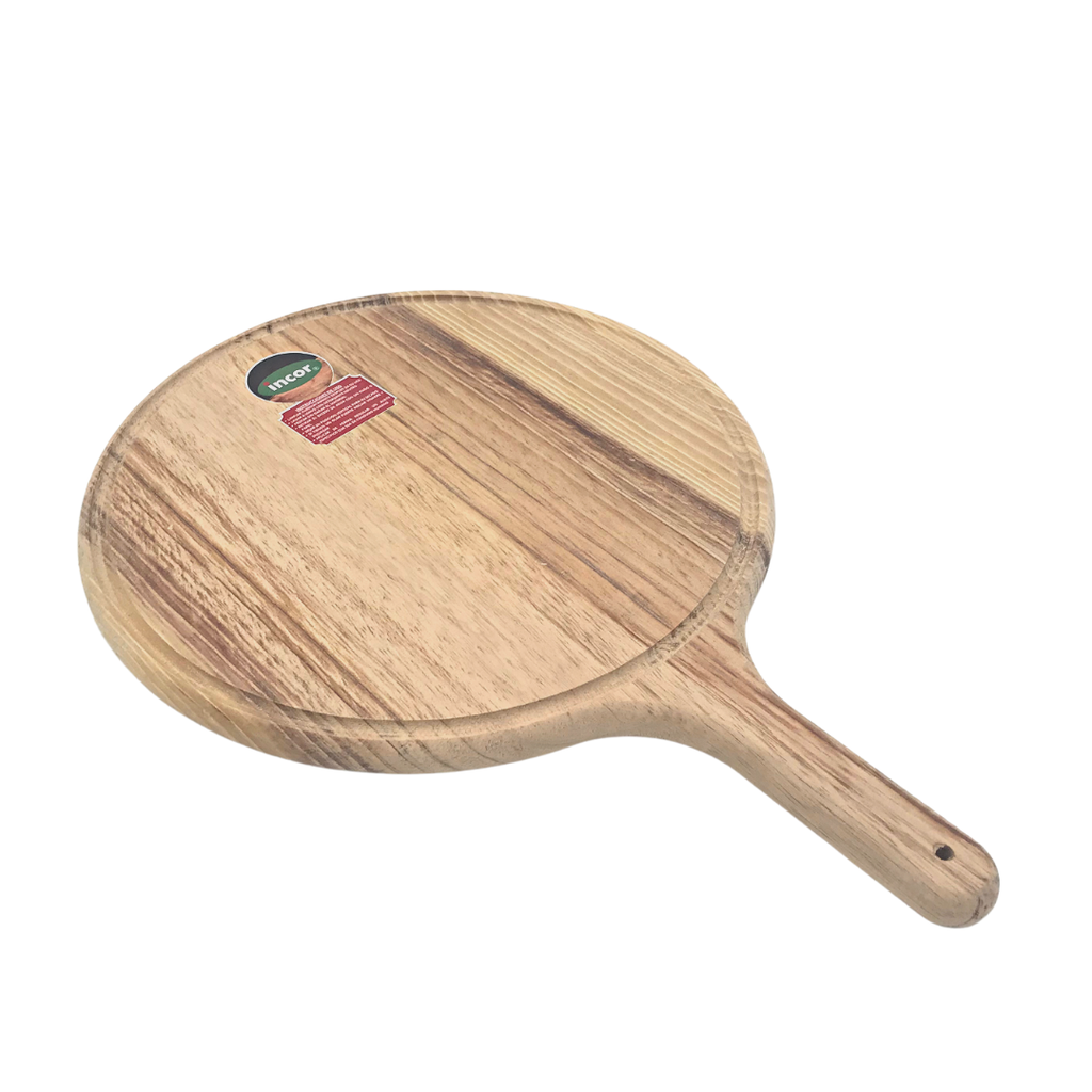 PLATO PARA PIZZA CON MANGO DE MADERA 36 CM INCOR
