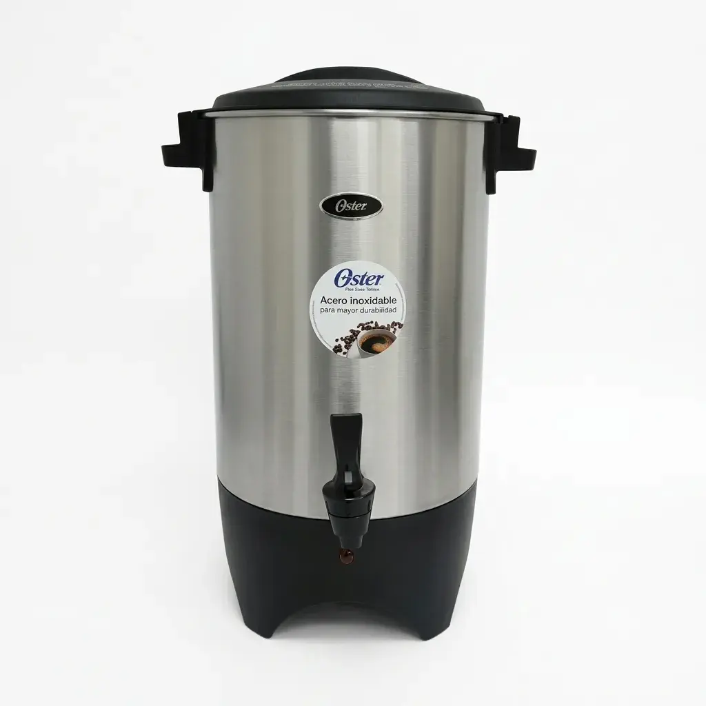 Cafetera Tipo Percolador De 45 Tazas En Acero Inoxidable 43.5x27x27Cm Oster
