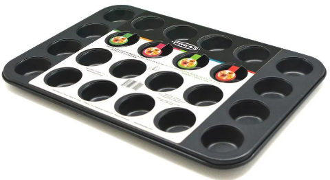 Molde Para 24 Mini Muffins De Acero Al Carbono 38x26x2 Cm Press