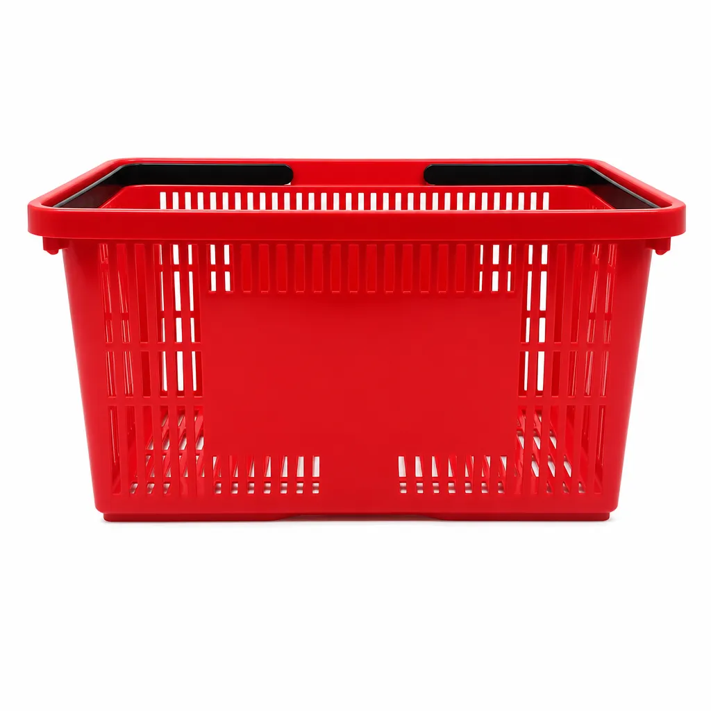 Cesta De Supermercado Roja Plastica 49X25X23 Cm Duraplast