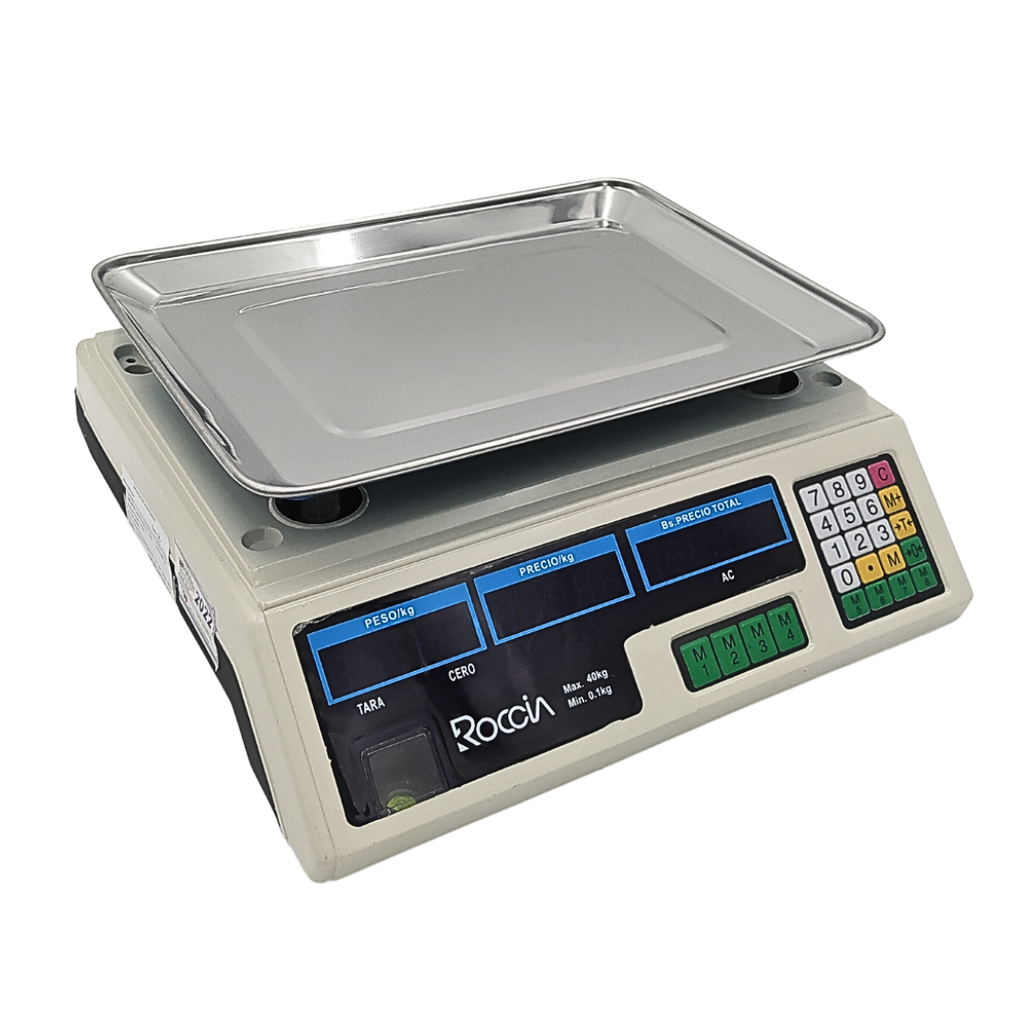 BALANZA DIGITAL DE MOSTRADOR CON SENCAMER DE 40 KG ROCCIA