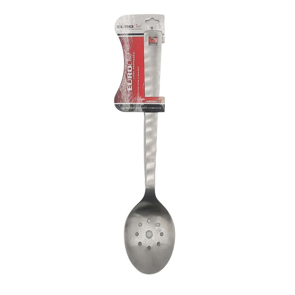 CUCHARA PERFORADA MATE DE ACERO INOXIDABLE 33 CM EUROCHEF