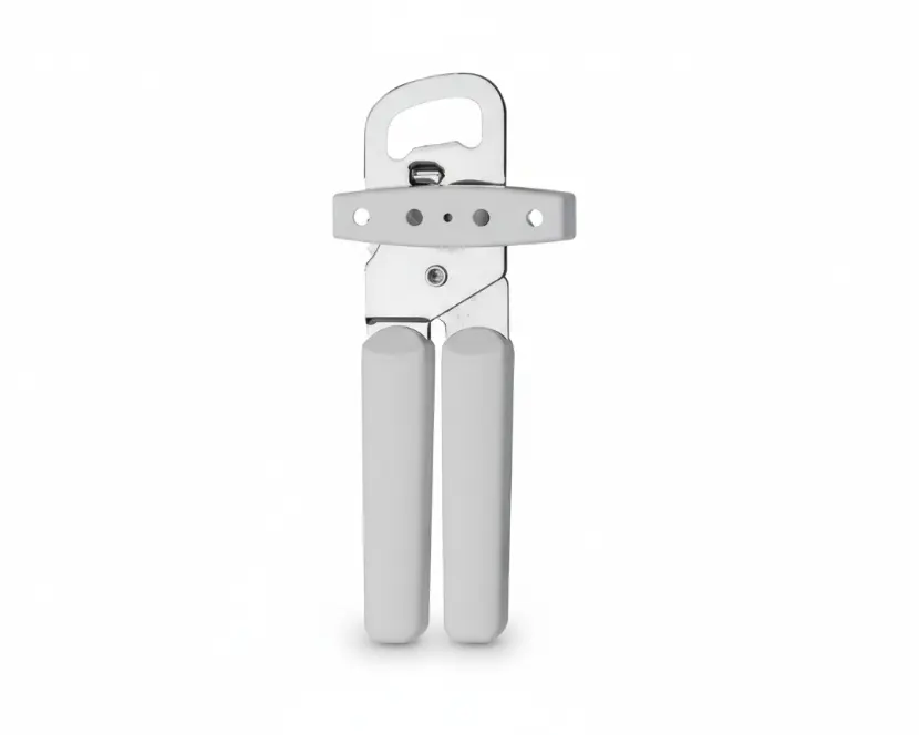 Abrelatas De Acero Inoxidable Con Mango Ergonómico Blanco Ghidini