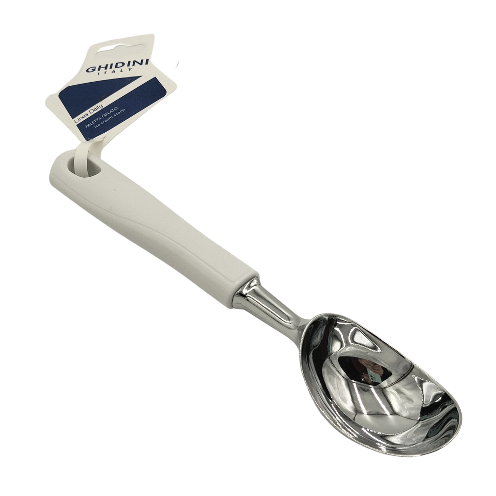 CUCHARA PARA HELADO DE ACERO INOXIDABLE 2.5OZ 21X4.5X3CM GHIDINI