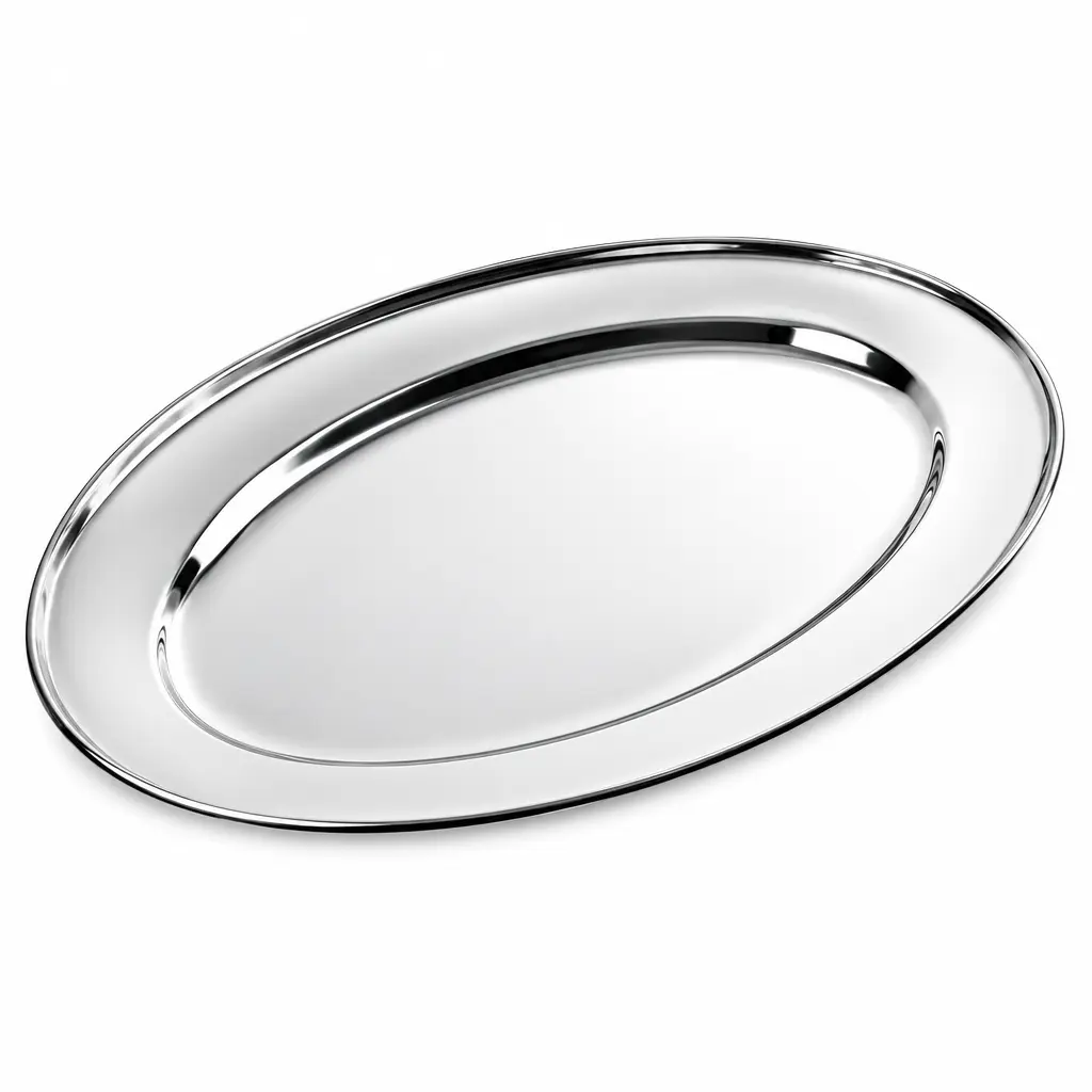 Bandeja Ovalada De Acero Inoxidable 30Cm 