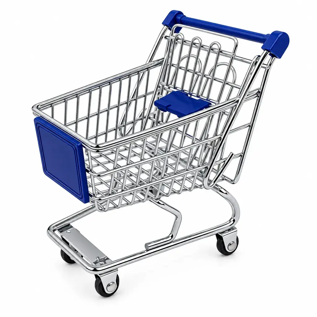 Mini Carrito De Supermercado De Metal 14x9x12Cm