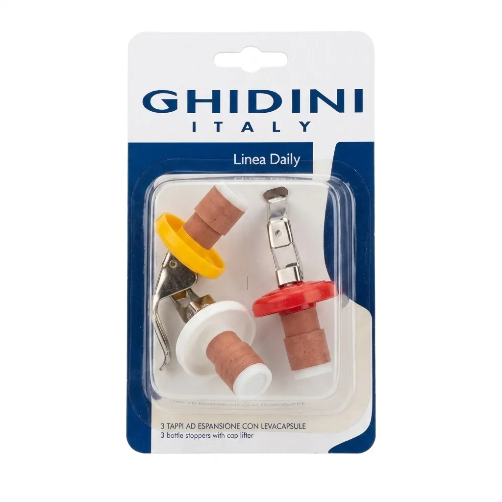 Set De Tapones Expansibles Con Abridor De Botellas 3 Piezas Ghidini