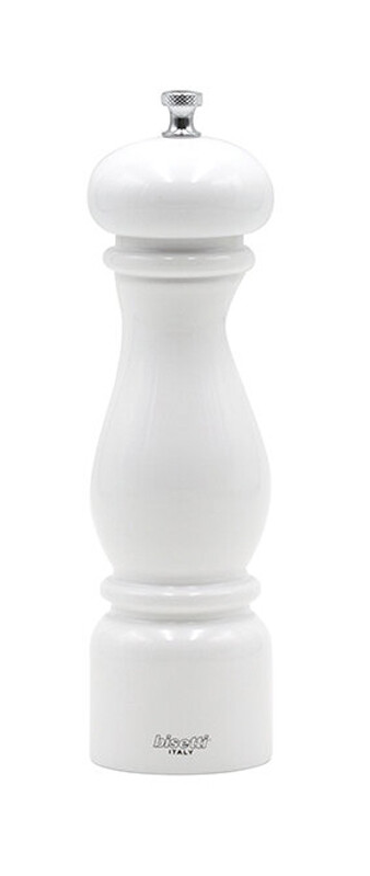 MOLINO DE PIMIENTA DE MADERA BLANCO CON ENGRANAJE DE CERAMICA 32CM BISETTI