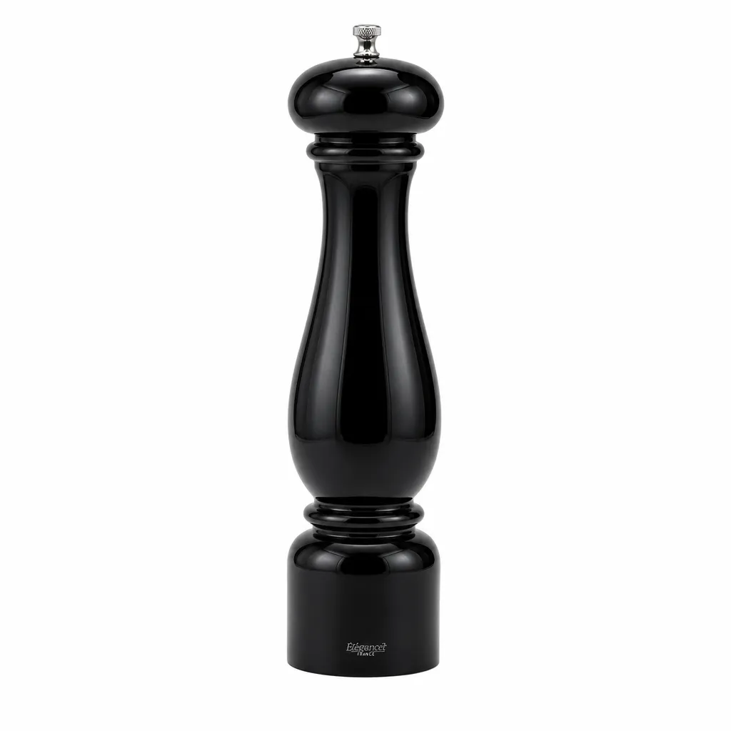 Molino De Pimienta De Madera Negro Con Engranaje De Cerámica 32 Cm Bisetti