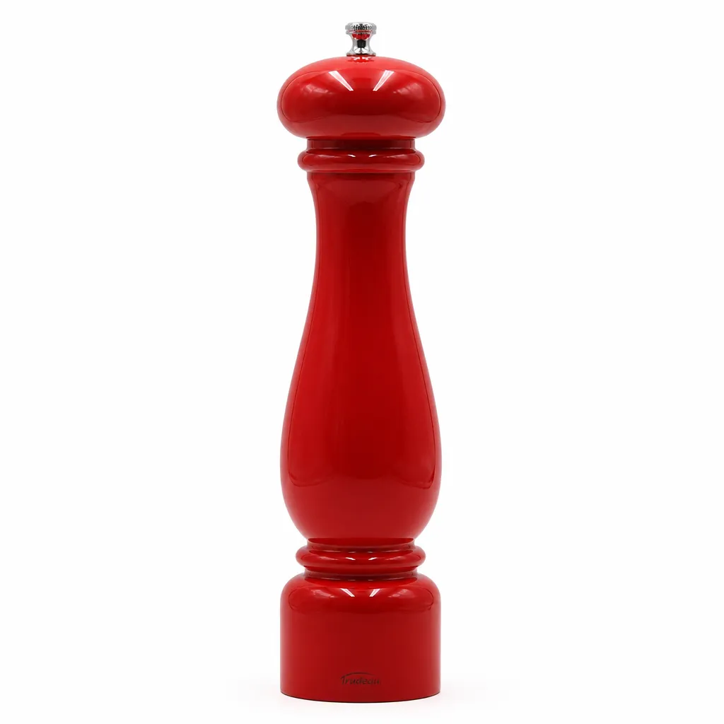 Molino De Pimienta De Madera Rojo Con Engranaje De Cerámica 32 Cm Bisetti
