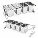 Organizador 4 Bandejas Con Tapa Y Cucharones De Acero Inoxidable 50x18x20Cm Imarca