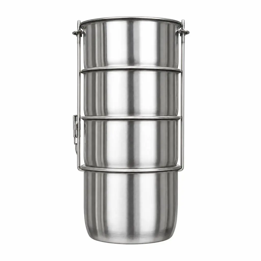 Set De 4 Ollas Apilable Con Sujetador De Acero Inoxidable Pimak
