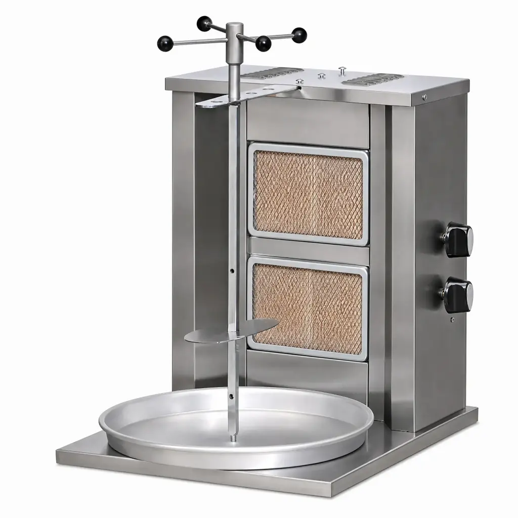 Shawarmera Profesional A Gas Con 2 Quemadores Acero Inoxidable Pimak