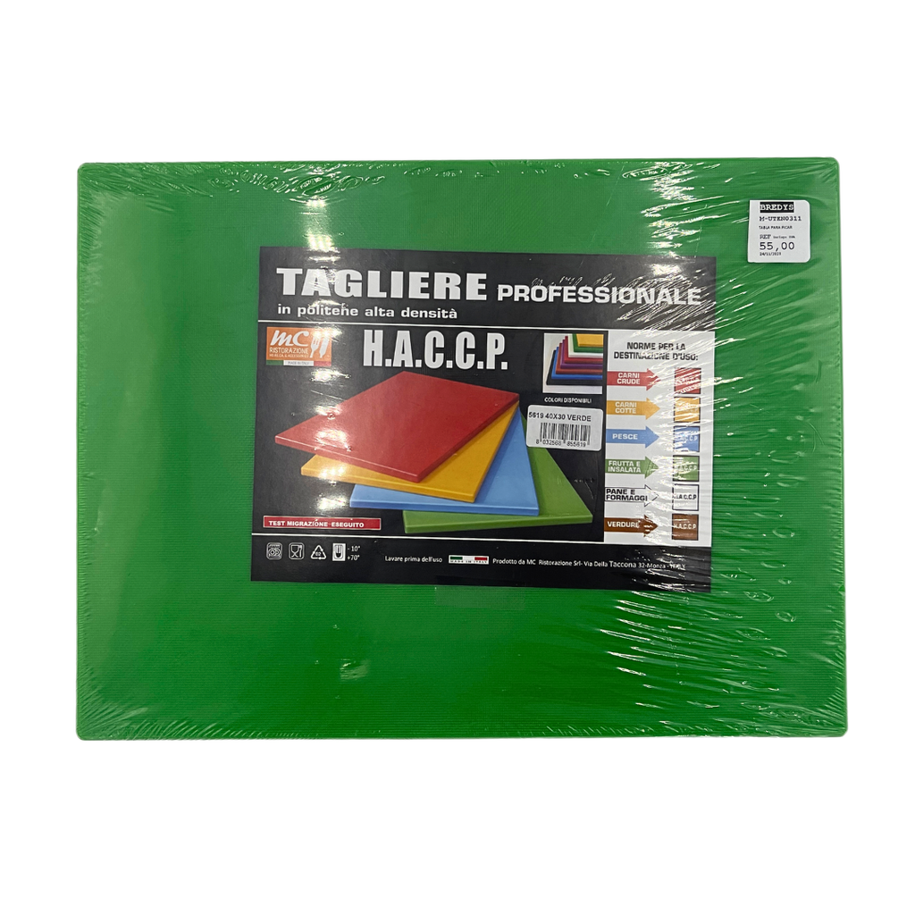 Tabla Verde Para Picar Profesional Polietileno 50x30Cm  