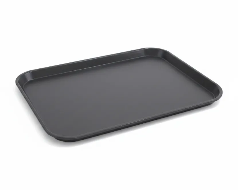 BANDEJA PLASTICA DE FIBRA NEGRA RECTANGULAR 44X34 CM ALFA HOGAR