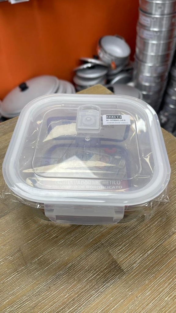 CONSERVADOR DE VIDRIO CON TAPA PLASTICA DE 900 ML ALFA HOGAR