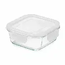 Conservador Hermético Cuadrado De Vidrio 900 Ml Alfa Hogar