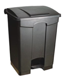 PAPELERA PEDALBIN NEGRO DE PLÁSTICO 45L MEITAL