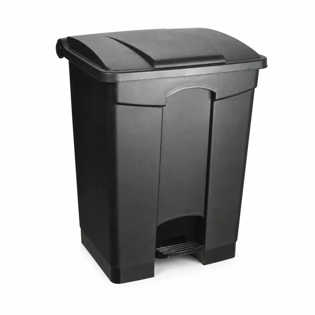 Papelera De Pedal Plástica Negra De 45 L Meital