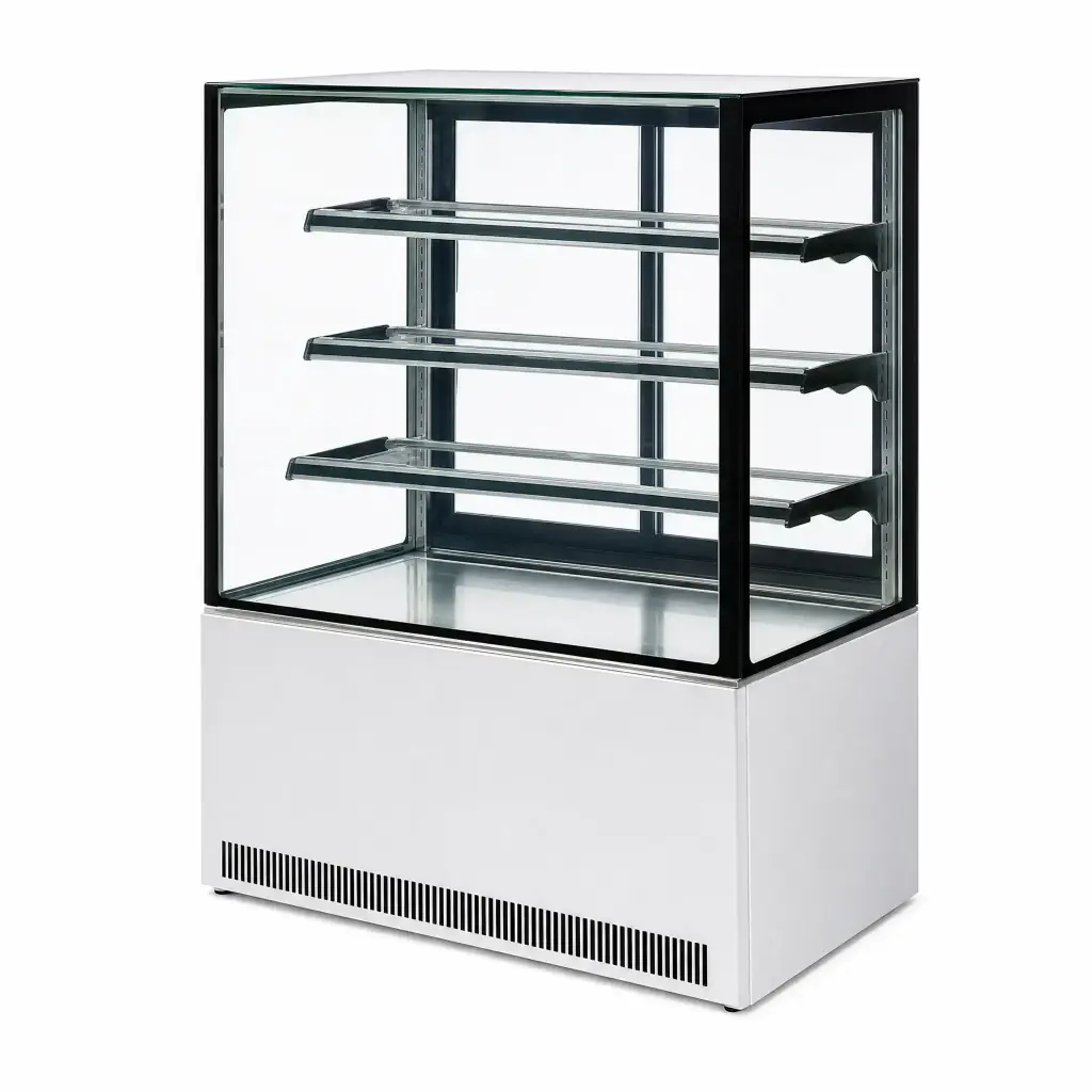 Exhibidor Vertical Para Pastelería De Acero Inoxidable 130x120x73Cm Senzani