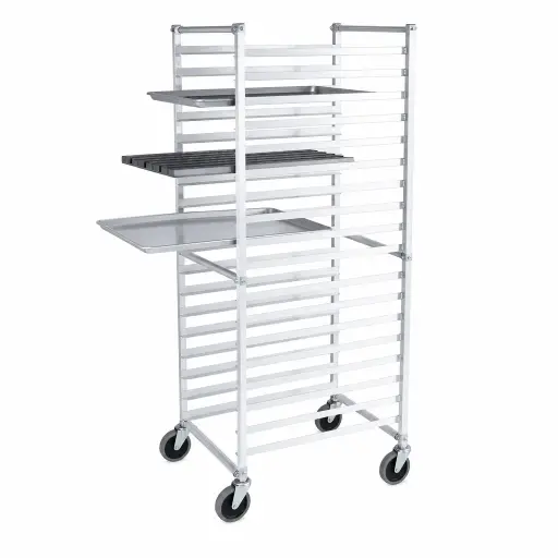 [M-CARRO0001] Carro Portabandeja 20 Niveles De Aluminio Capacidad 200 Kg Alumware