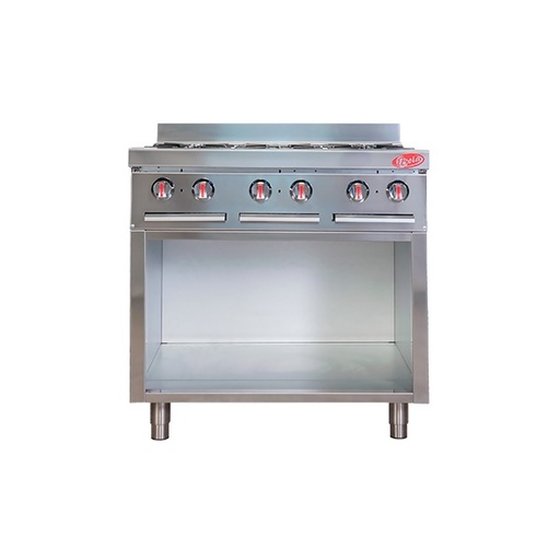 [M-COCI0005] Cocina A Gas 6 Hornillas Con Base Acero Inoxidable 85,8X92X87Cm Iboia