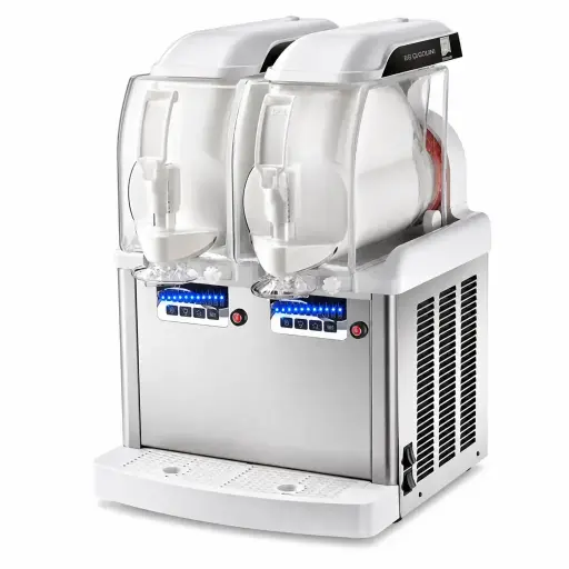 [M-EQUIP0011] Máquina De Helado Soft En Acero Inoxidable Y Policarbonato 2 Tanques Senzani