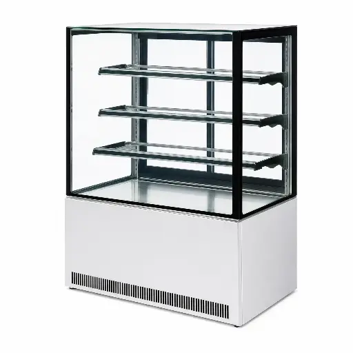 Exhibidor Vertical Para Pastelería De Acero Inoxidable 130x120x73Cm Senzani