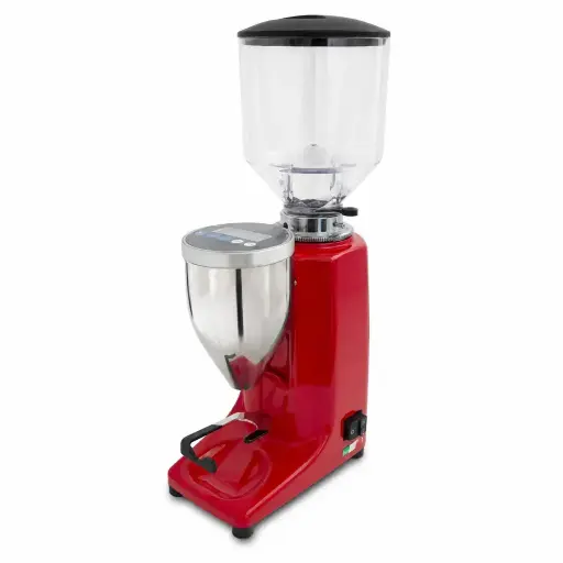 [M-EQUIP0169] Molino De Café Profesional Electrónico Rojo De Aluminio Fundido 5Kg 16X29X51Cm 110V Senzani