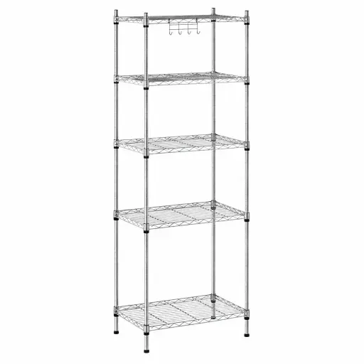 [M-EXHI0004] Estantería 5 Tramos De Acero Inoxidable 91x182x40Cm Efine