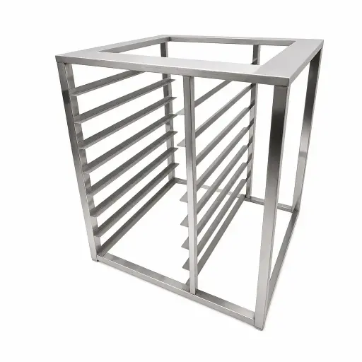 [M-EXHI0015] Base Para Horno Rossela De Acero Con Bandejero 80X70X90 Cm Senzani