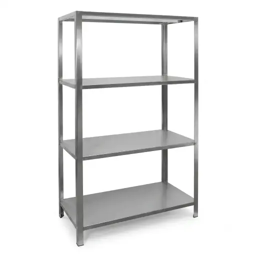 [M-EXHI0019] Estantería 4 Tramos De Acero Inoxidable 120x44x180Cm Fenigax