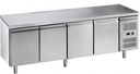 MESA REFRIGERADA DE ACERO INOXIDABLE CON 4 PUERTAS 553L 85x22470CM SENZANI