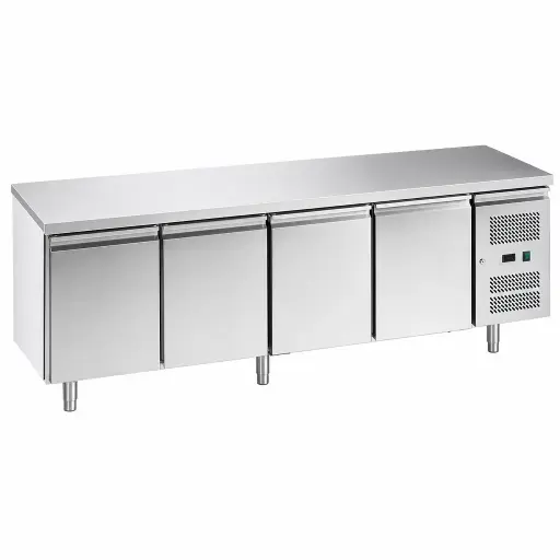 Mesa Refrigerada De Acero Inoxidable Con 4 Puertas 553L 85X22470Cm Senzani
