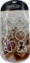SET DE MOLDES PARA GALLETAS DE PLÁSTICO 6und 5x4x2CM PRESS
