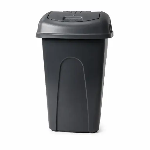 [M-PAPE002] Papelera Vaivén Negra De Plástico 60L Alfa Hogar